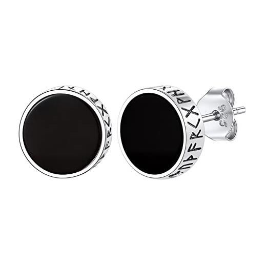 6 Paia Di Orecchini A Cerchio In Acciaio Inox Set Per Donna E Uomo - Anallergici, Colore Argento E Nero, Regalo Per Feste