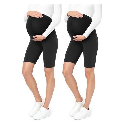 Be Mammy leggings premaman corti 2pack be20-228 (2pack nero/nero, 3xl)