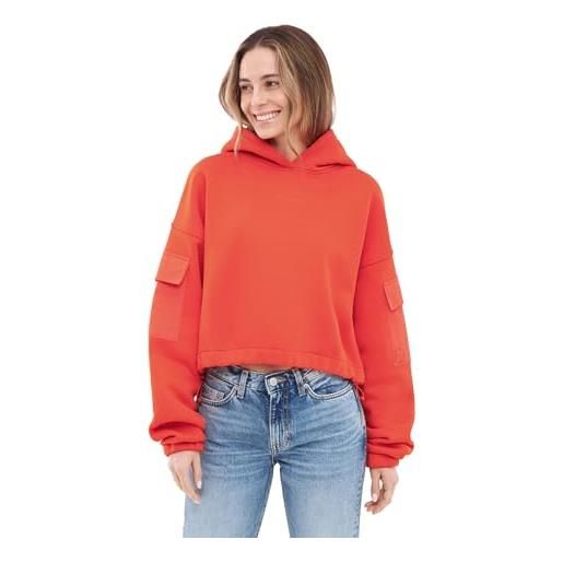 Johnny Urban cropped hoodie donna e uomo beige - carly - felpa corta con cappuccio con vestibilità oversize - crop pullover con cappuccio corto - oversize