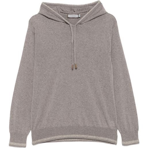 Canali felpa con cappuccio in misto lana - toni neutri