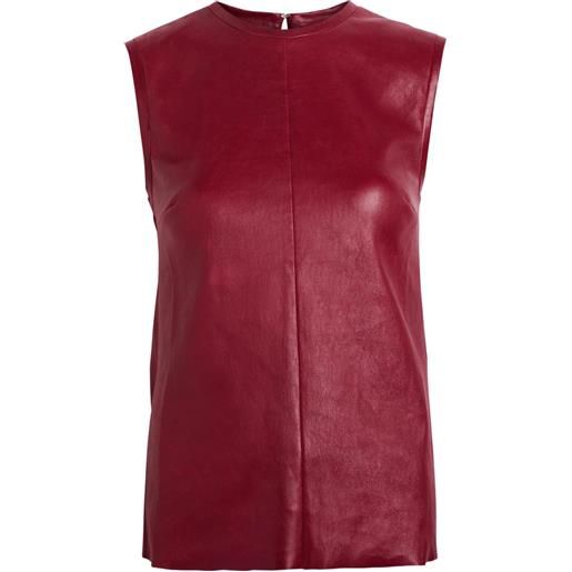 Stouls miuccia sleeveless leather tank top - rosso