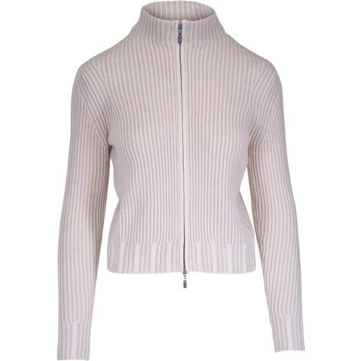 Kinross Cashmere cardigan con zip - toni neutri