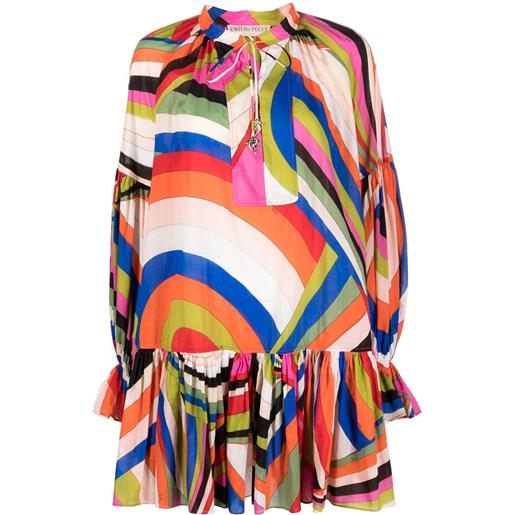 PUCCI abito corto con stampa iride - blu