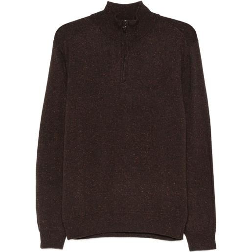 Canali maglione con mezza zip - marrone