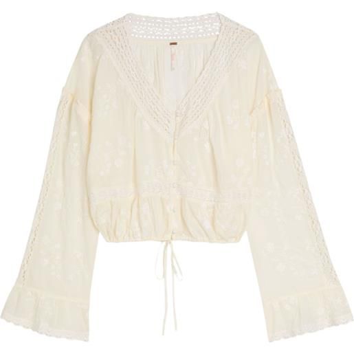 Free People blusa a fiori - toni neutri