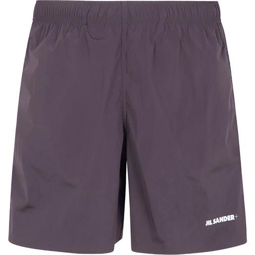 Jil Sander bermuda con logo - grigio
