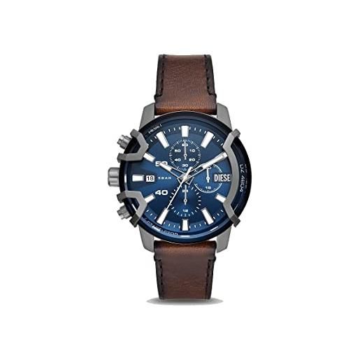 Diesel Orologio Uomo Scraper: Quadrante Blu E Pelle Marrone DZ2189 - 3