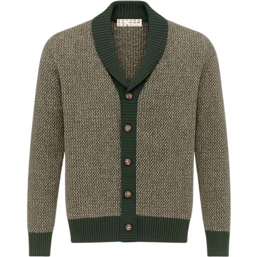 Cashmere Company cardigan uomo in misto lana verde 48