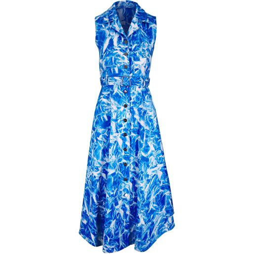 Akris abito midi con cintura - blu
