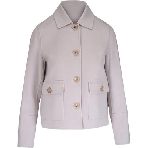 Kinross Cashmere birch pocket short coat - grigio