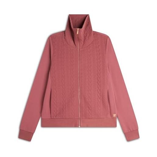 FREDDY - felpa donna con zip e collo alto e fronte a trecce, donna, rosa, large