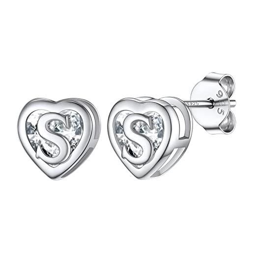 Secretforyou - Orecchini pendenti in argento Sterling 925 con zirconi