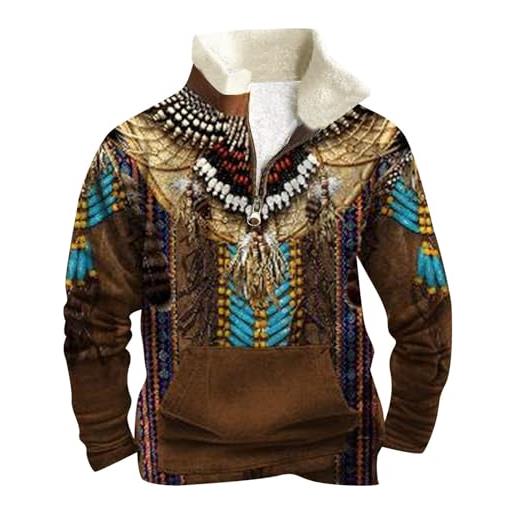 ORANDESIGNE Uomo Felpa con Cappuccio Manica Lunga Sweatshirt