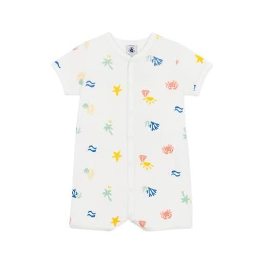 Petit Bateau a0cu6, combicourt unisex - bimbi 0-24, bianco/multicolore, 12 mesi