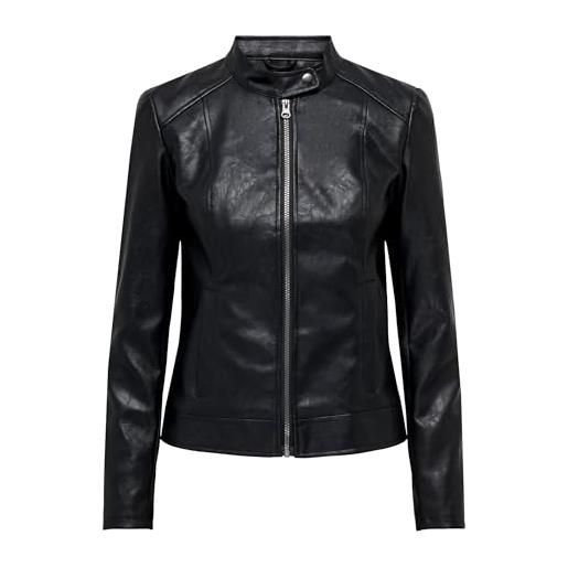 Only jdyemily otw noos - giacca in similpelle da donna, colore: nero, 32, nero, xs