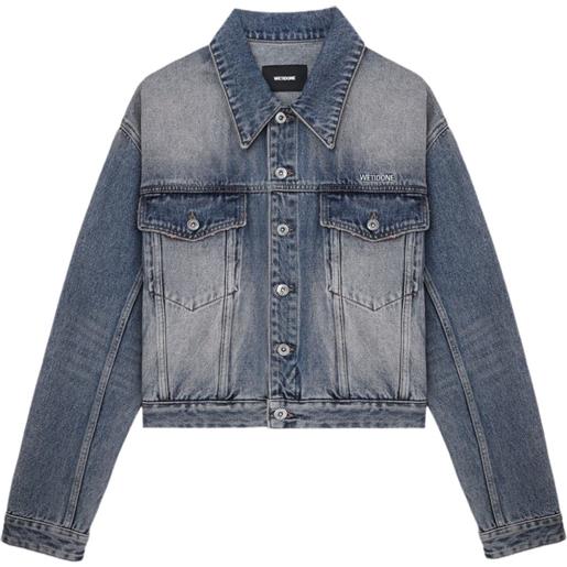 We11done giacca denim con bottoni - blu