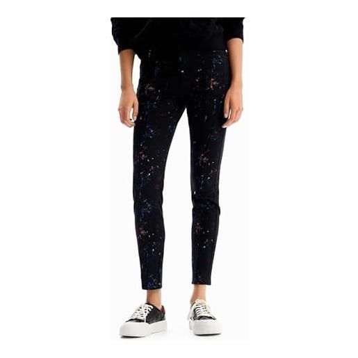 Desigual woman denim long trouser pantaloni casual, nero, 66 donna
