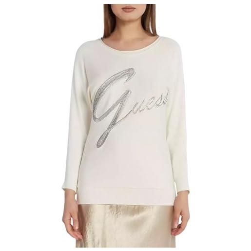 GUESS donna maglione scollo a barca w3br25z2nq2 poliuretano bianco xs