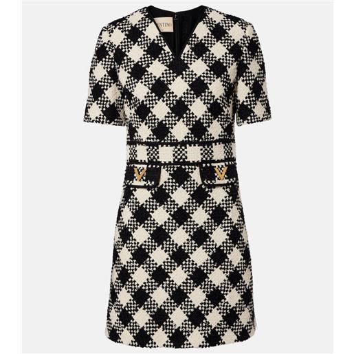 Valentino abito corto vgold in tweed a quadri
