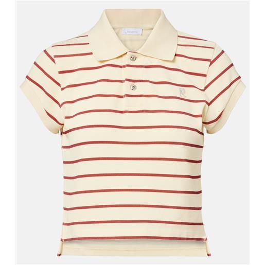 Rabanne polo in piquã© di cotone a righe