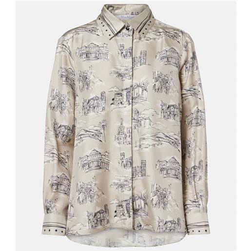Max Mara camicia fado in seta con stampa
