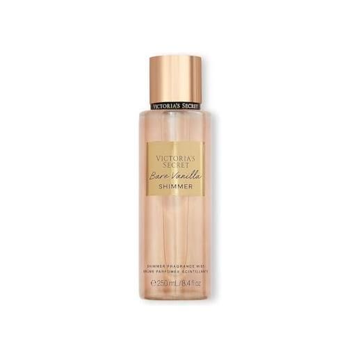 Victoria's Secret bare vanilla shimmer spray profumato, vaniglia montata e cashmere morbido, 250 ml