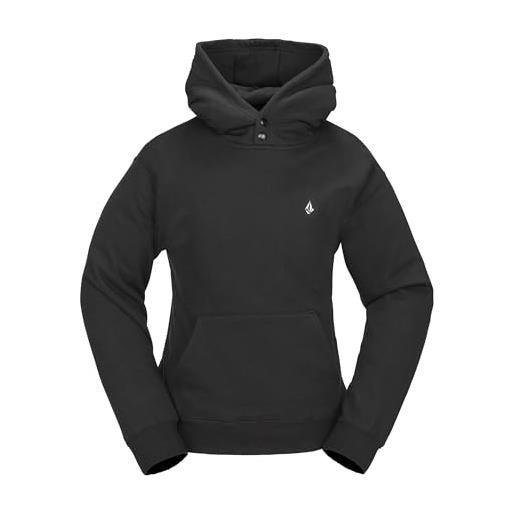 Volcom costus pollover baselayer hooded fleece snow sweatshirt felpa con cappuccio, nero s5, small donna