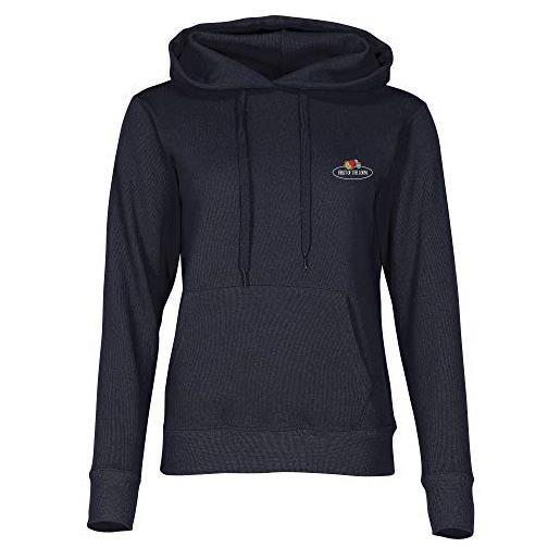 Fruit Of The Loom Felpa Classica Con Cappuccio Donna, 80% Cotone, Tasca Marsupio, Nera Taglia Unica