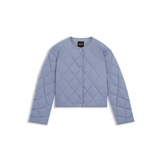 BOSS giubbotto idrorepellente con impunture a rombi, celeste