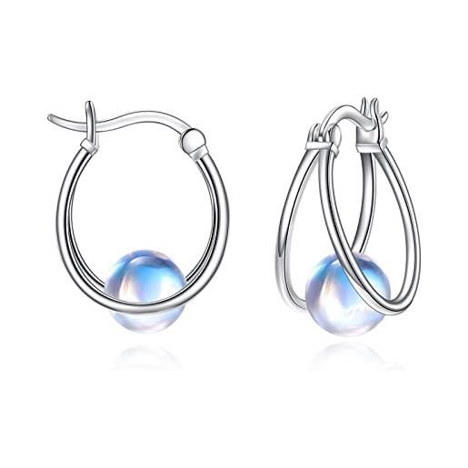 LeCalla Orecchini a cerchio a spirale in argento sterling S925
