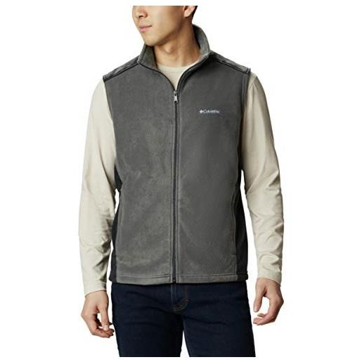Columbia steens mountain vest gilet in pile, barbecue, nero, 3xl lungo uomo