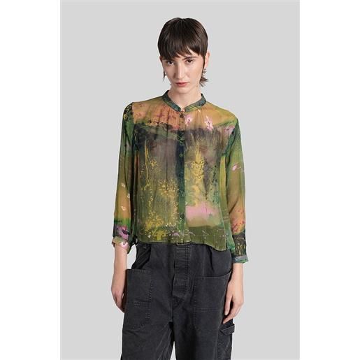 YAVI camicia in viscosa verde