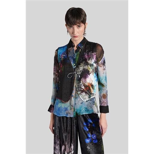 YAVI gilet in cupro blu