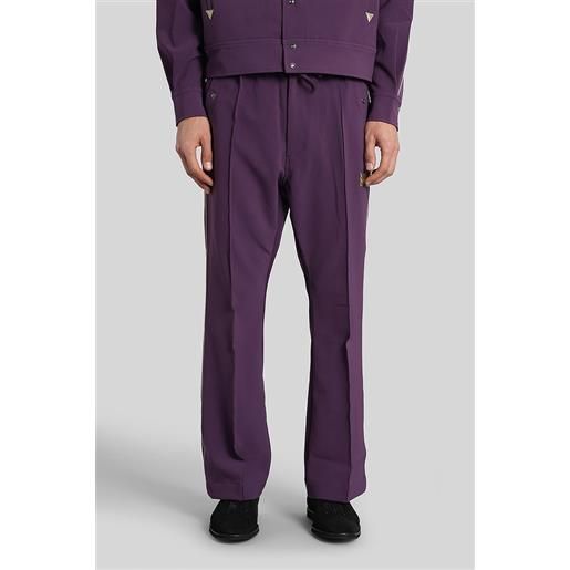 Needles pantalone in poliestere viola