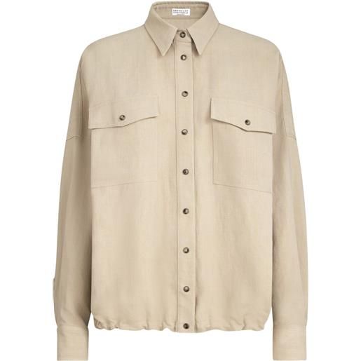 Brunello Cucinelli camicia con tasche applicate - toni neutri