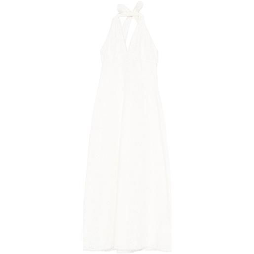Posse abito midi salma con scollo all'americana - bianco