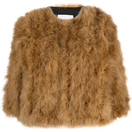 Yves Salomon giacca con dettaglio a contrasto - marrone