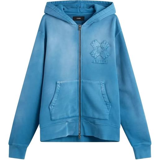 AMIRI giacca appliqué con zip - blu