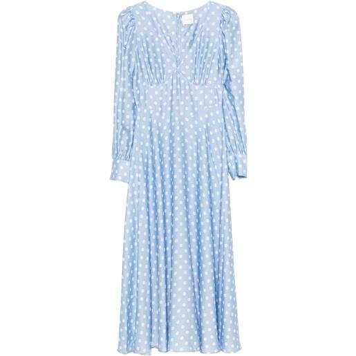Posse abito lungo tillie a pois - blu