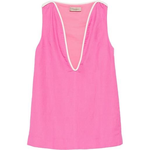 Adriana Degreas abito corto con scollo a v - rosa