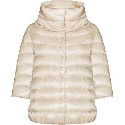 Herno piumino con placca logo - toni neutri