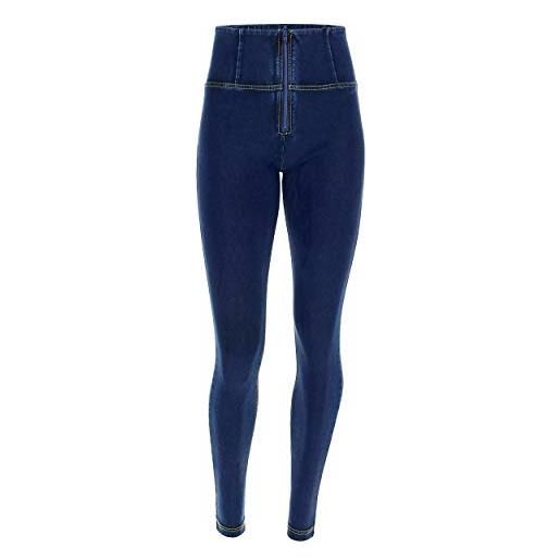 Freddy wrup1hc002 leggings, donna, blu (jeans scuro/cuciture gialle j0y), 38 (taglia produttore: xs)
