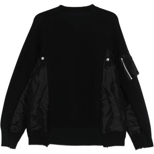 sacai felpa con tasca - nero