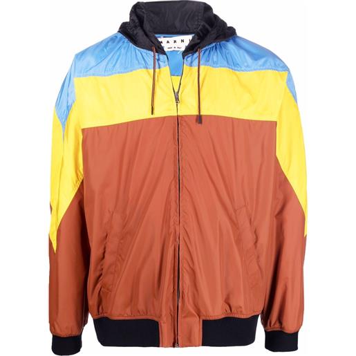 Marni giacca sportiva con design color-block - marrone