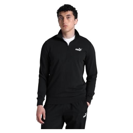 Puma ess no. 1 logo half-zip tr, felpe dell'equipaggio uomo, puma black, 