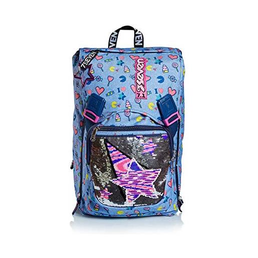 Seven Zaino Scuola Dinsieme Azzurro Sdoppiabile Zaino Estensibile 28lt Dinsieme Azzurro E Giallo