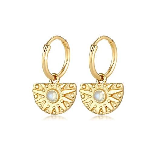 Orecchini Donna Elli A Cerchio Fiore Della Vita In Argento 925 Placcato Oro Rosa: Gioiello Simbolo Portafortuna, Eleganza Moderna