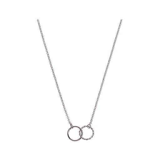 Elli Collana da Donna a Maglie con Ciondolo a Forma di Cerchio e Cristalli da Donna, in Argento 925, Bianco, Misura 45