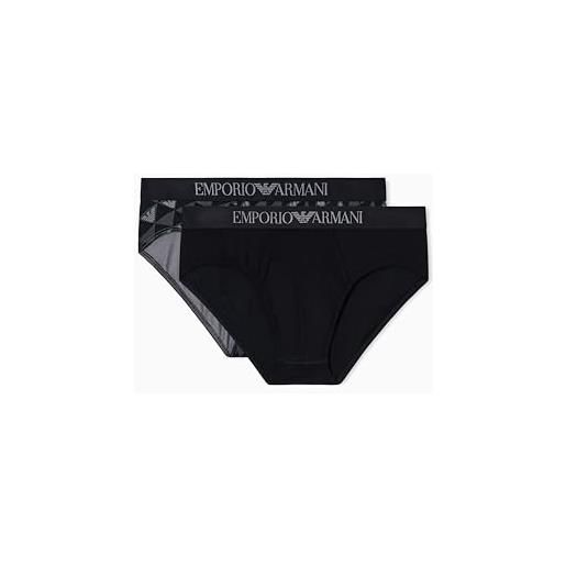 Emporio Armani confezione da 2 slip da uomo con motivo classico, nero, m