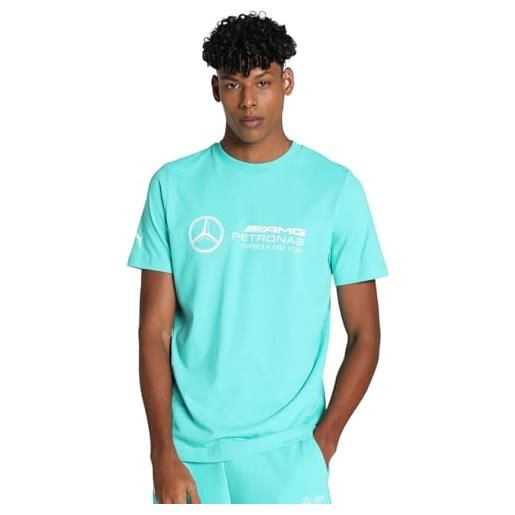 PUMA maglietta con logo ess mercedes-amg petronas motorsport da uomo, verde brillante, l